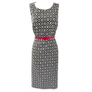 Jones Studio - Pattern Dress With Pink Belt